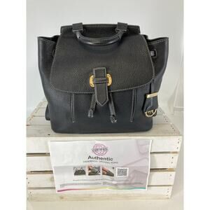 MICHAEL KORS, MEDIUM BLACK PEBBLED LEATHER BACKPACK